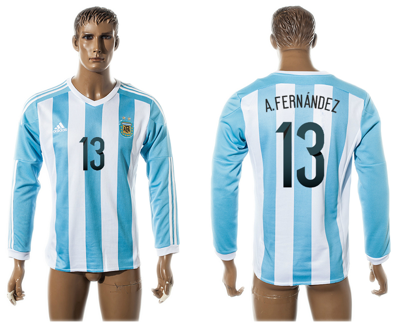 2015-16 Argentina 13 A.FERNANDEZ Home Long Sleeve Thailand Jersey