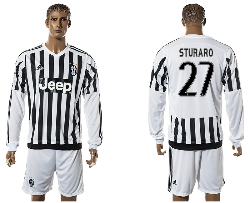 2015-16 Juventus 27 STURARO Home Long Sleeve Jersey