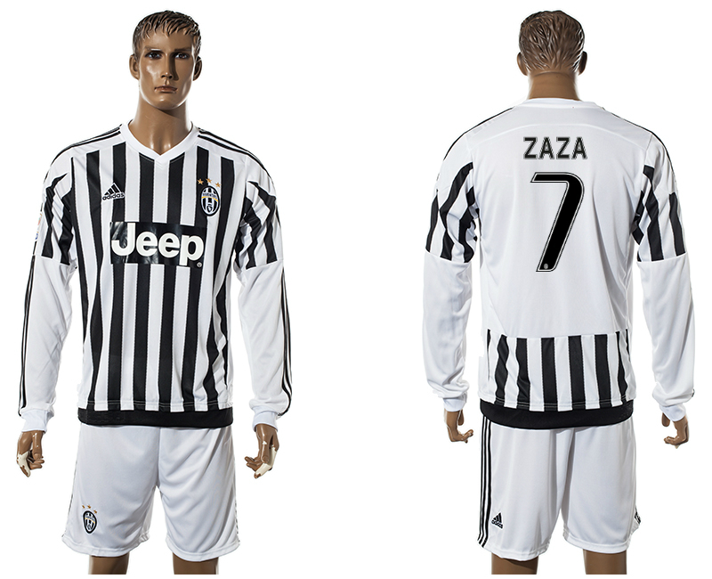 2015-16 Juventus 7 ZAZA Home Long Sleeve Jersey