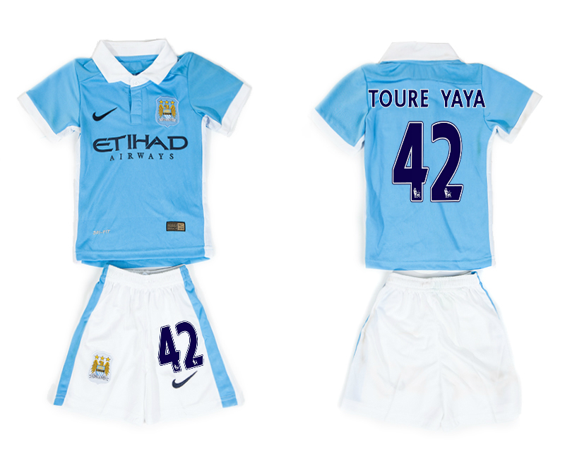 2015-16 Manchester City 42 TOURE YAYA Home Youth Jersey