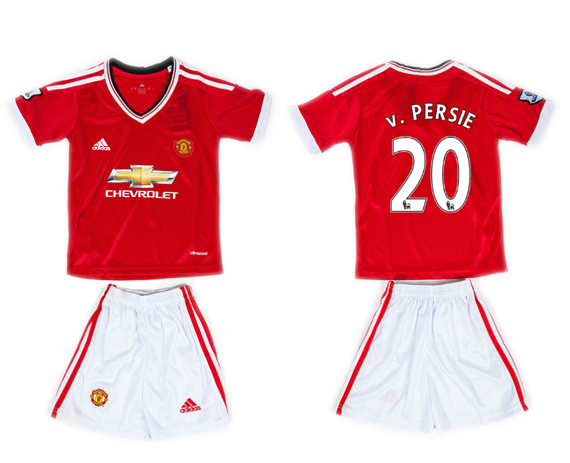 2015-16 Manchester United 20 v.PERSIE Home Youth Jersey