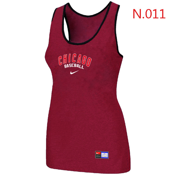 Nike Chicago Cubs Tri Blend Racerback Stretch Tank Top Red