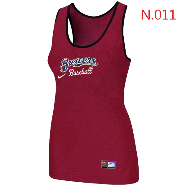 Nike Milwaukee Brewers Tri Blend Racerback Stretch Tank Top Red - Click Image to Close