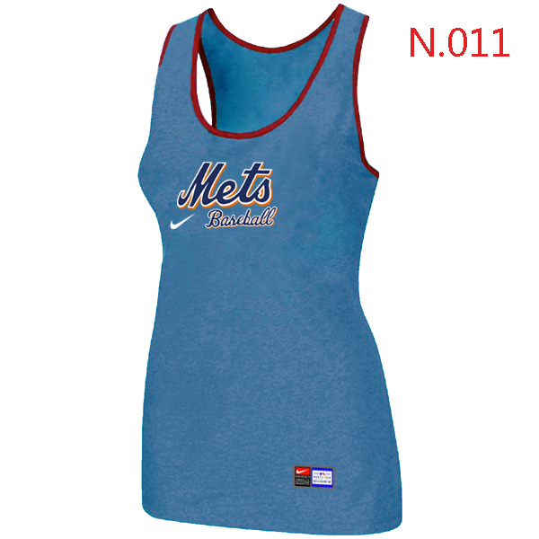 Nike New York Mets Tri Blend Racerback Stretch Tank Top L.Blue