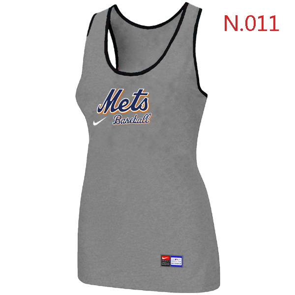 Nike New York Mets Tri Blend Racerback Stretch Tank Top L.grey