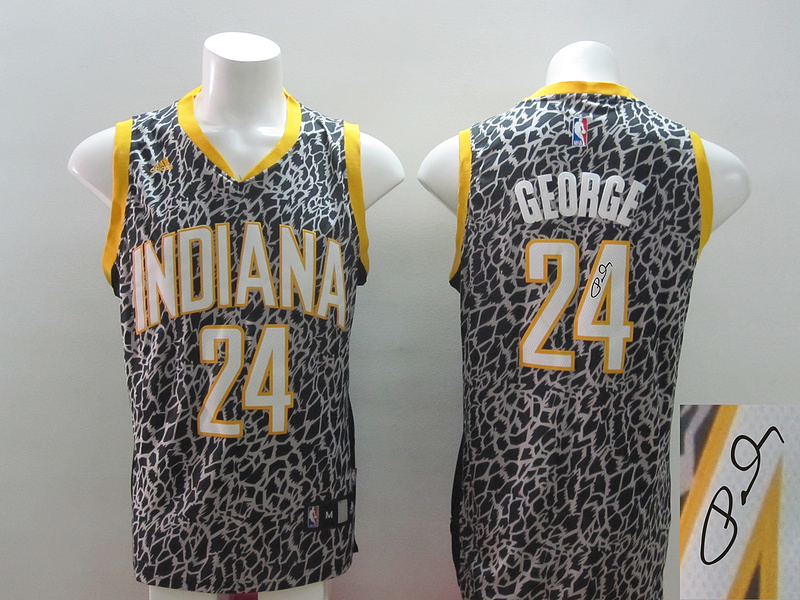 Pacers 24 George Grey Crazy Light Signature Edition Jerseys