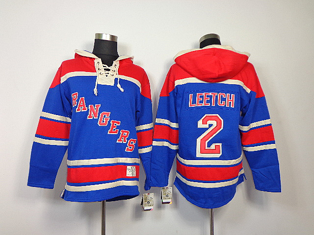 Rangers 2 Leetch Blue Hooded Jerseys - Click Image to Close