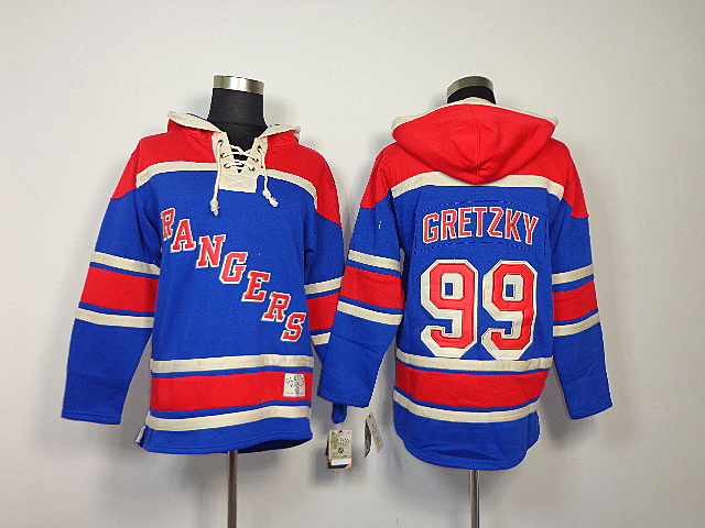 Rangers 99 Gretzky Blue Hooded Jerseys