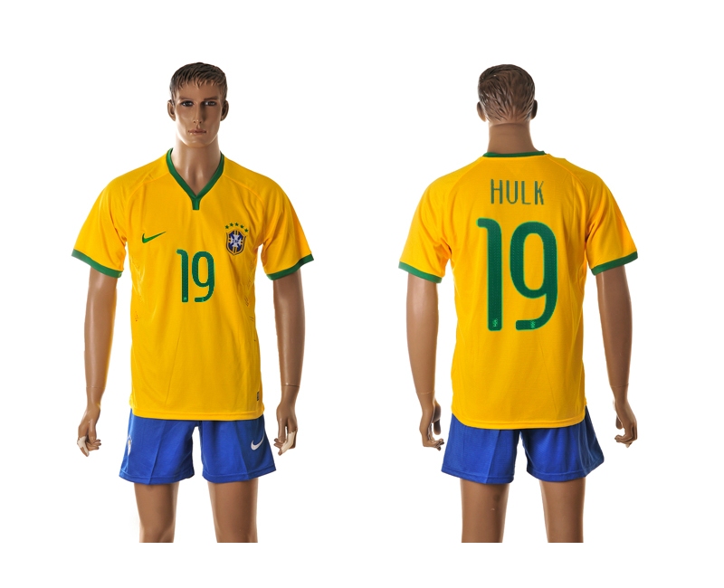 2014 World Cup Brazil 19 Hulk Home Jerseys