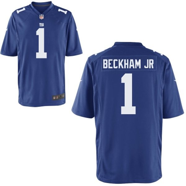 Nike Giants 1 Beckham Jr Blue Elite Jerseys