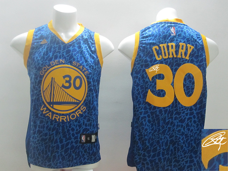 Warriors 30 Curry Blue Crazy Light Signature Edition Jerseys