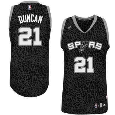 Spurs 21 Duncan Black Crazy Light Swingman Jerseys