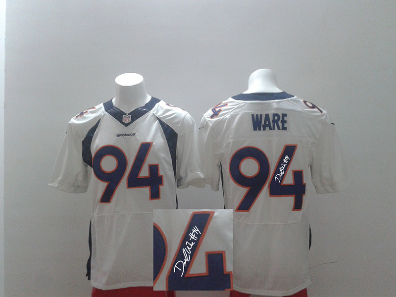 Nike Broncos 94 Ware White Signature Edition Elite Jerseys