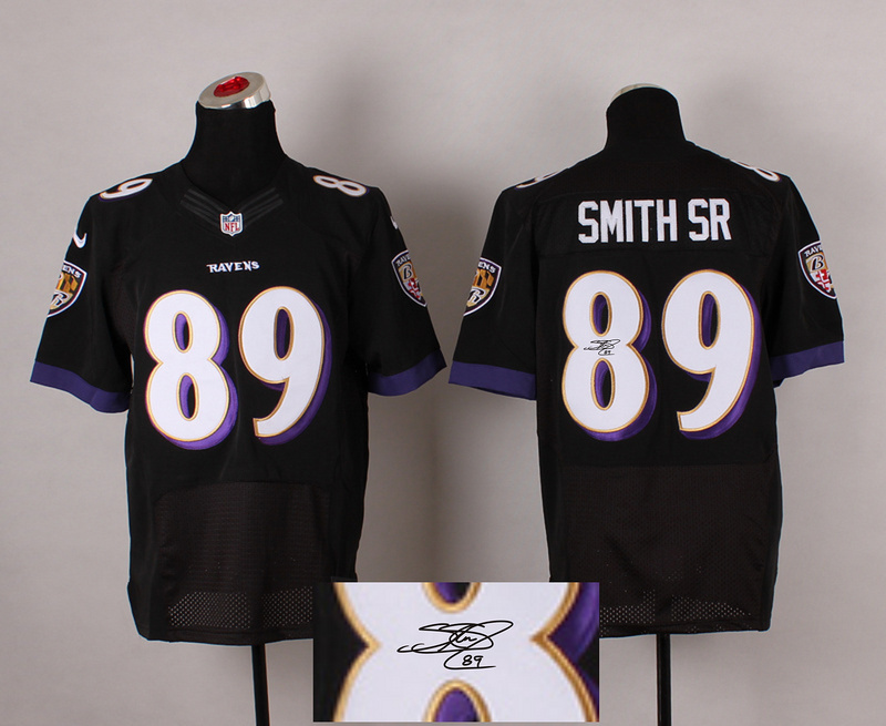 Nike Ravens 89 Smith Sr Black Signature Edition Elite Jersey