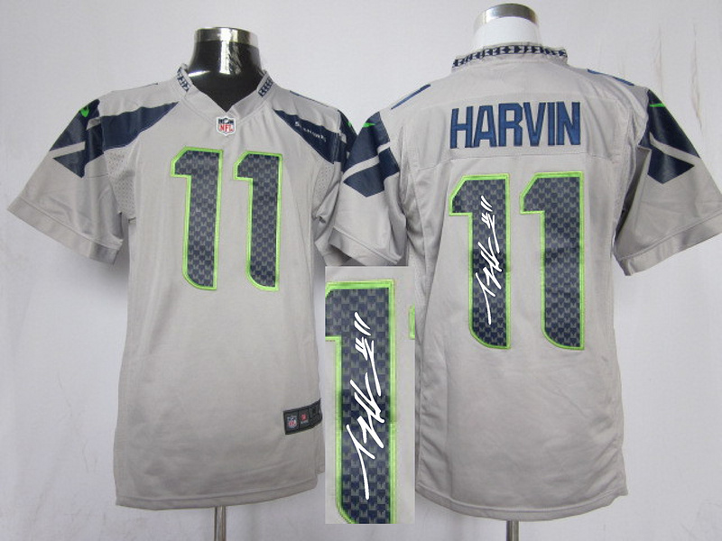 Nike Seahawks 11 Harvin Grey Signature Edition Elite Jerseys