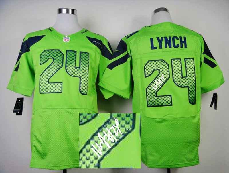 Nike Seahawks 24 Lynch Green Signature Edition Elite Jerseys