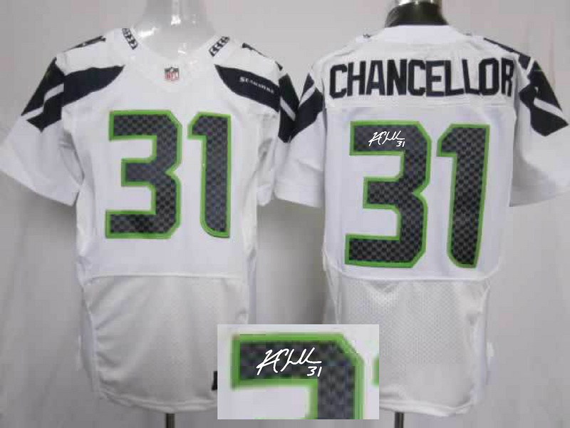 Nike Seahawks 31 Chancellor White Signature Edition Elite Jerseys - Click Image to Close