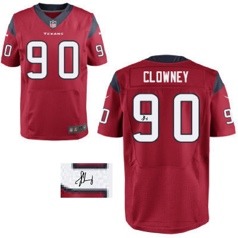 Nike Texans 90 Clowney Red Signature Edition Elite Jerseys