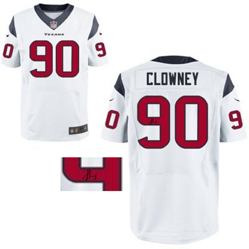 Nike Texans 90 Clowney White Signature Edition Elite Jerseys