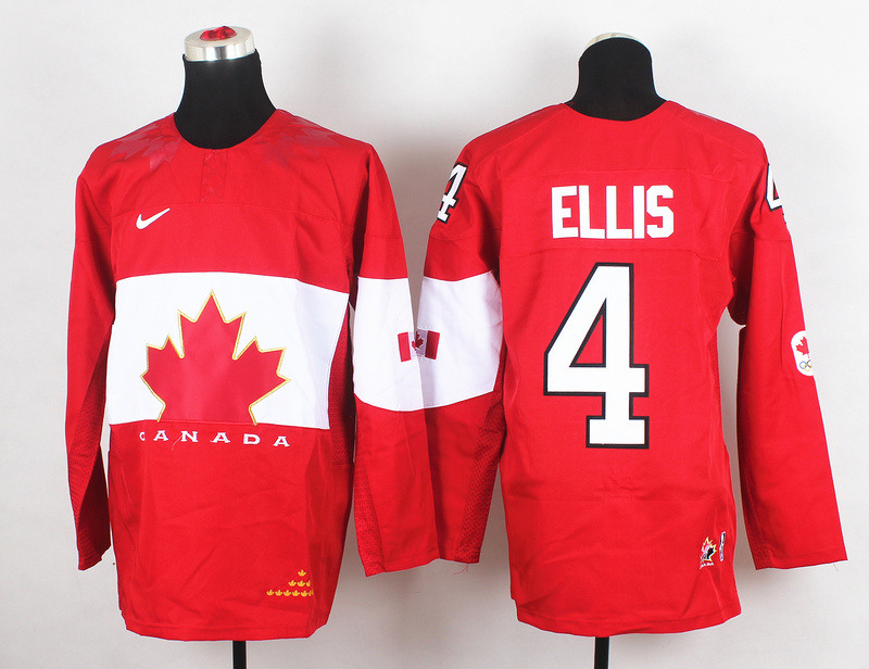Canada 4 Ellis Red 2014 Olympics Jerseys