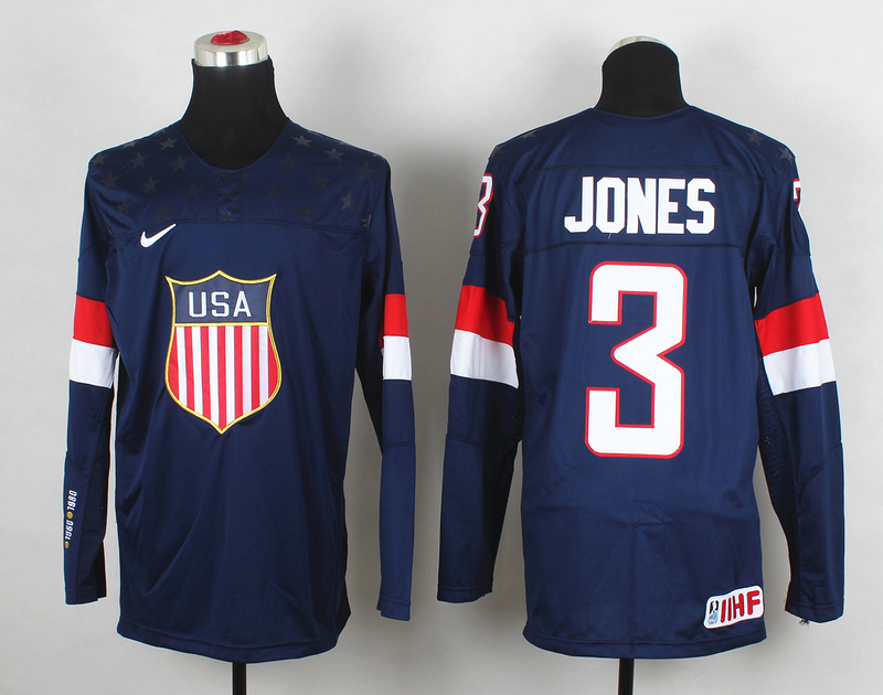 USA 3 Jones Blue 2014 Olympics Jerseys
