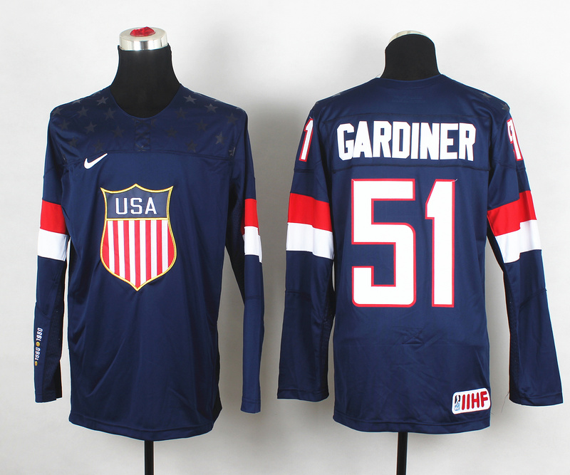 USA 51 Gardiner Blue 2014 Olympics Jerseys