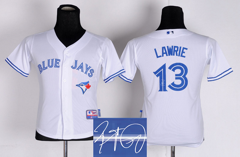 Blue Jays 13 Lawrie White Youth Signature Edition Jerseys