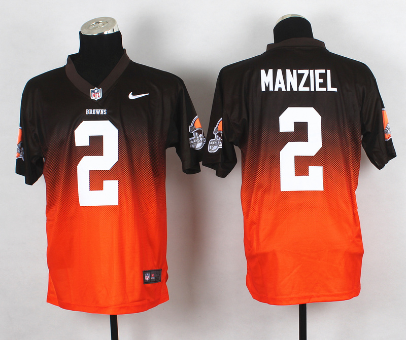 Nike Browns 2 Manziel Brown And Orange Drift II Elite Jerseys