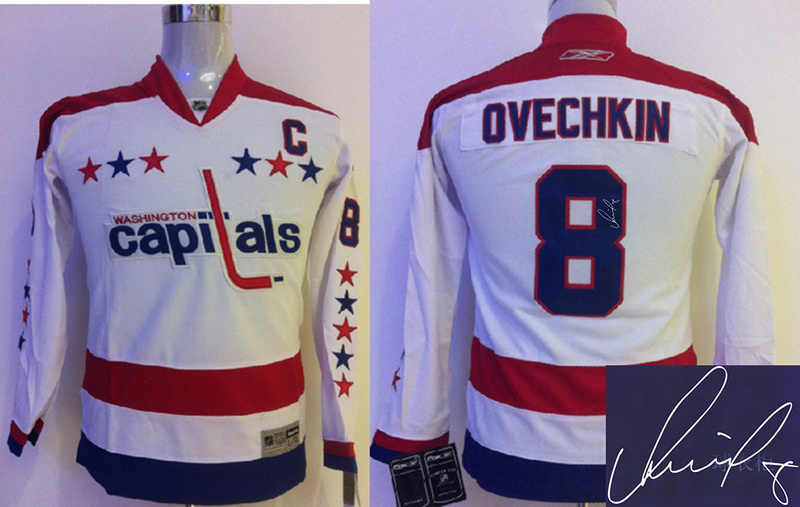 Capitals 8 Ovechkin White Winter Classic Signature Edition Youth Jerseys