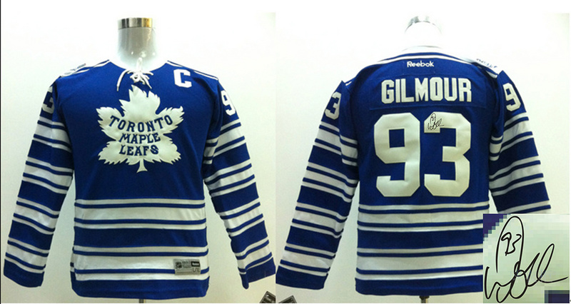 Maple Leafs 93 Gilmour Blue Signature Edition Youth Jerseys