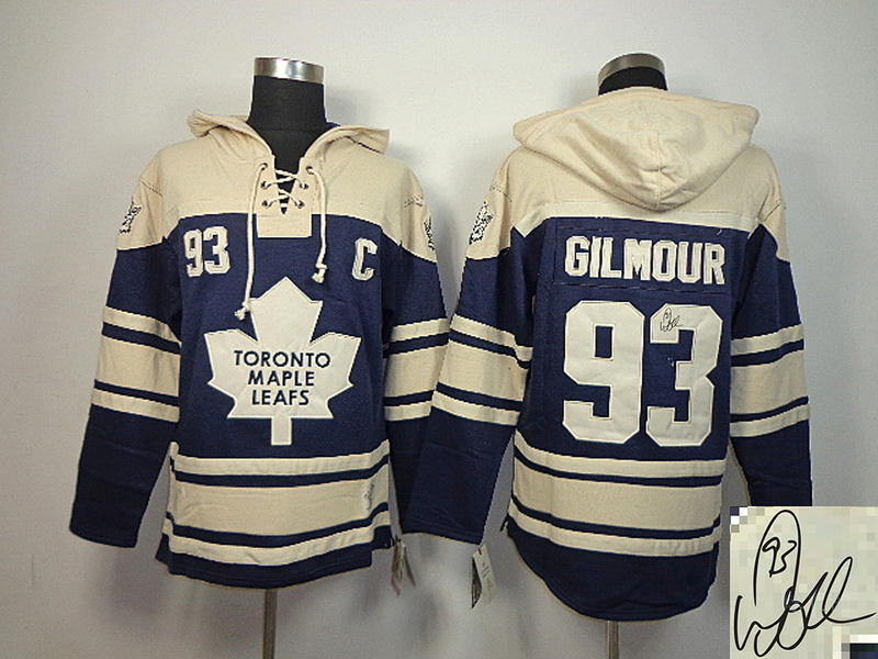 Maple Leafs 93 Gilmour Blue Hooded Signature Edition Jerseys