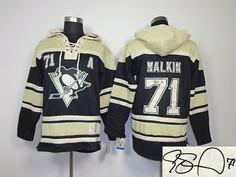 Penguins 71 Malkin Black Hood Signature Edition Jerseys