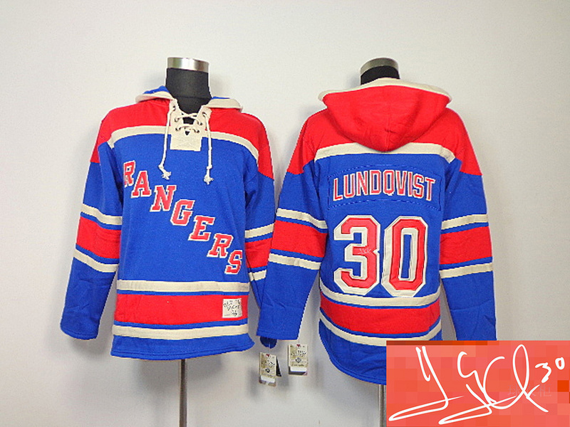 Rangers 30 Lundqvist Blue Signature Edition Jerseys