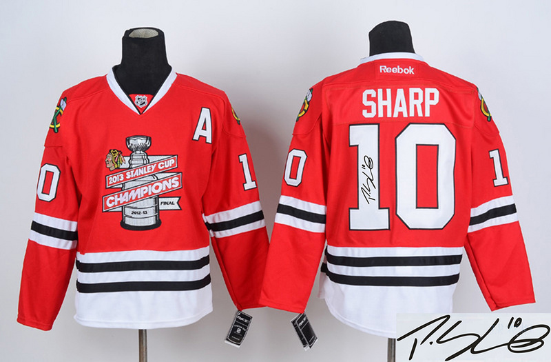 Blackhawks 10 Sharp Red 2014 Stanley Cup Champions Signature Edition Jerseys