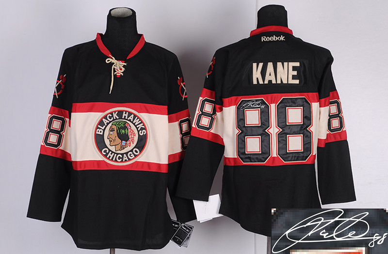 Blackhawks 88 Kane Black 3rd Signature Edition Jerseys