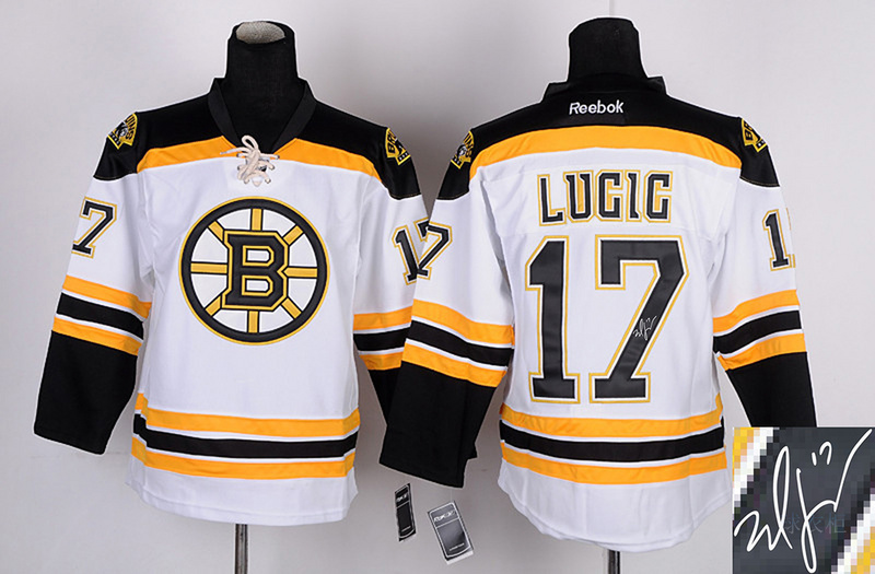Bruins 17 Lucic White Signature Edition Jerseys