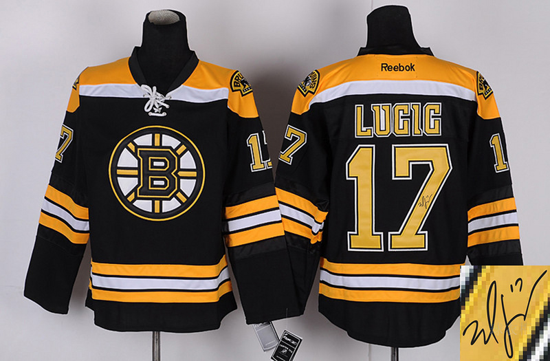 Bruins 17 Lugcic Black Signature Edition Jerseys