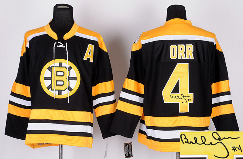 Bruins 4 Orr Black Signature Edition Jerseys