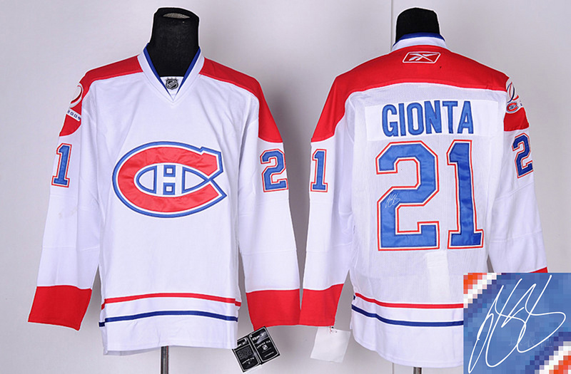 Canadiens 21 Gionta White Signature Edition Jerseys