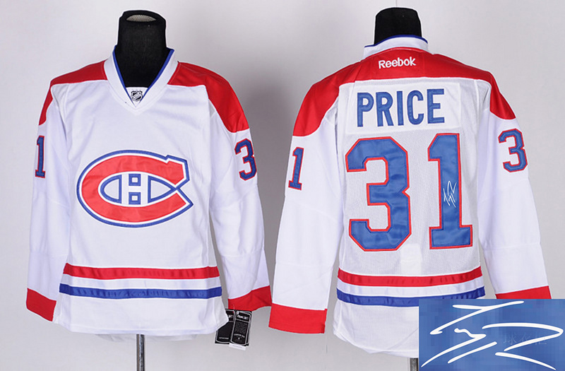Canadiens 31 Price White Signature Edition Jerseys