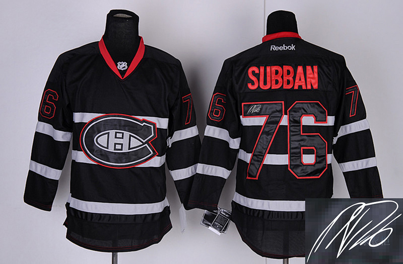 Canadiens 76 Subban Black Signature Edition Jerseys