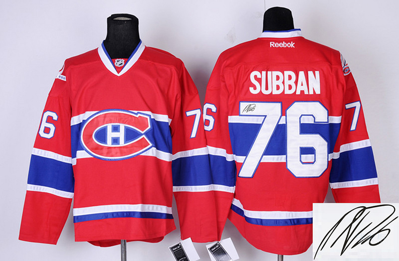 Canadiens 76 Subban Red Signature Edition Jerseys