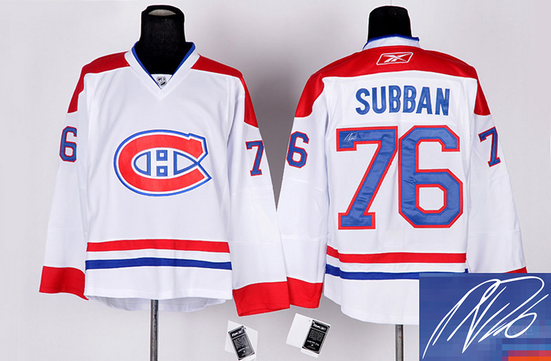 Canadiens 76 Subban White Signature Edition Jerseys