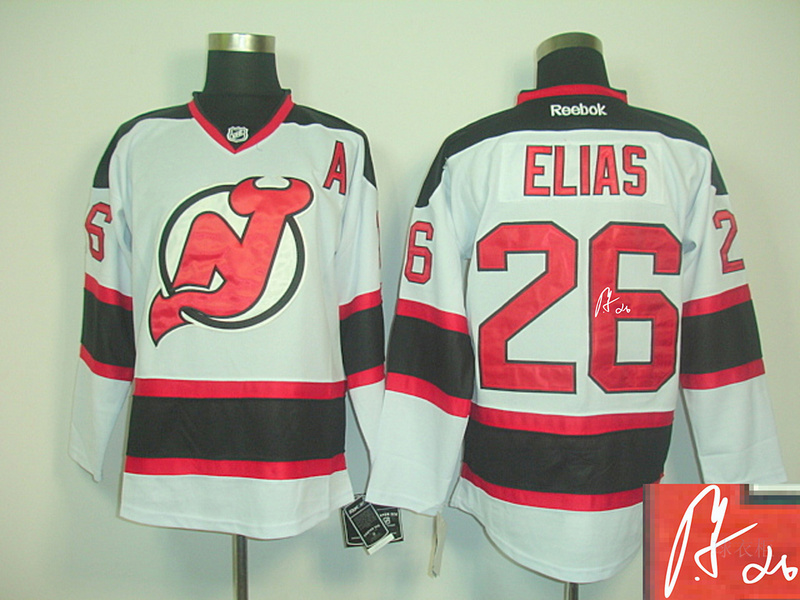 Devils 26 Elias White Signature Edition Jerseys
