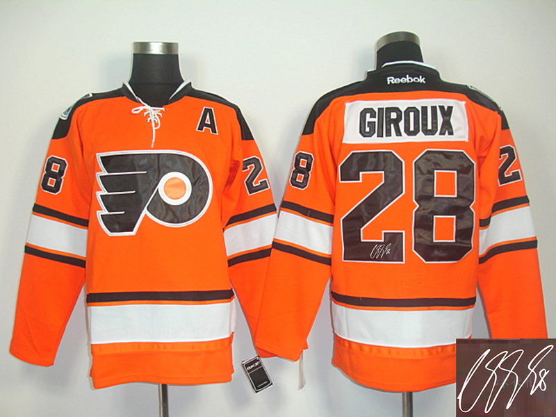 Flyers 28 Giroux Orange Signature Edition Jerseys