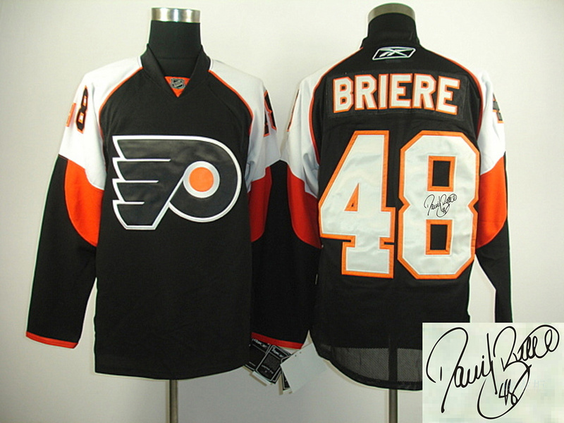 Flyers 48 Briere Black Signature Edition Jerseys