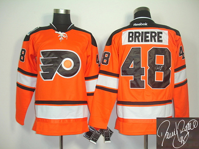 Flyers 48 Briere Orange Signature Edition Jerseys