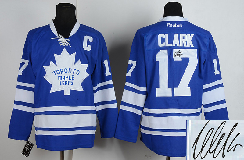 Maple Leafs 17 Clark Blue Signature Edition Jerseys - Click Image to Close