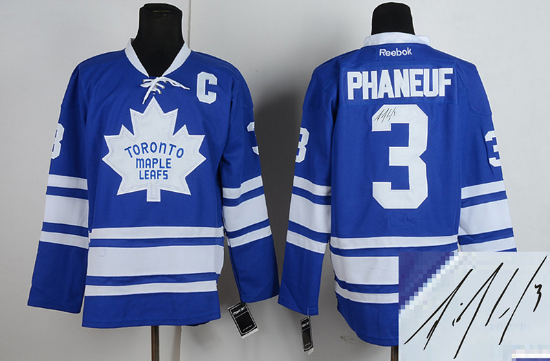 Maple Leafs 3 Phaneuf Blue Signature Edition Jerseys