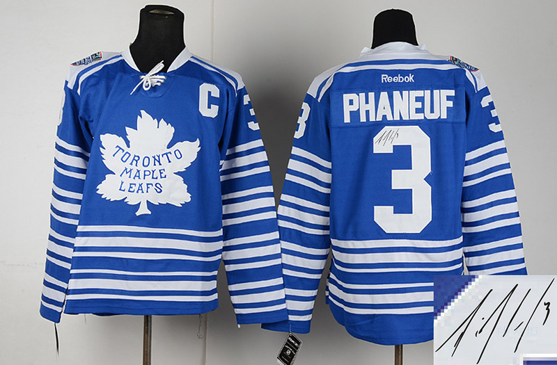 Maple Leafs 3 Phaneuf Blue Winter Classic Signature Edition Jerseys